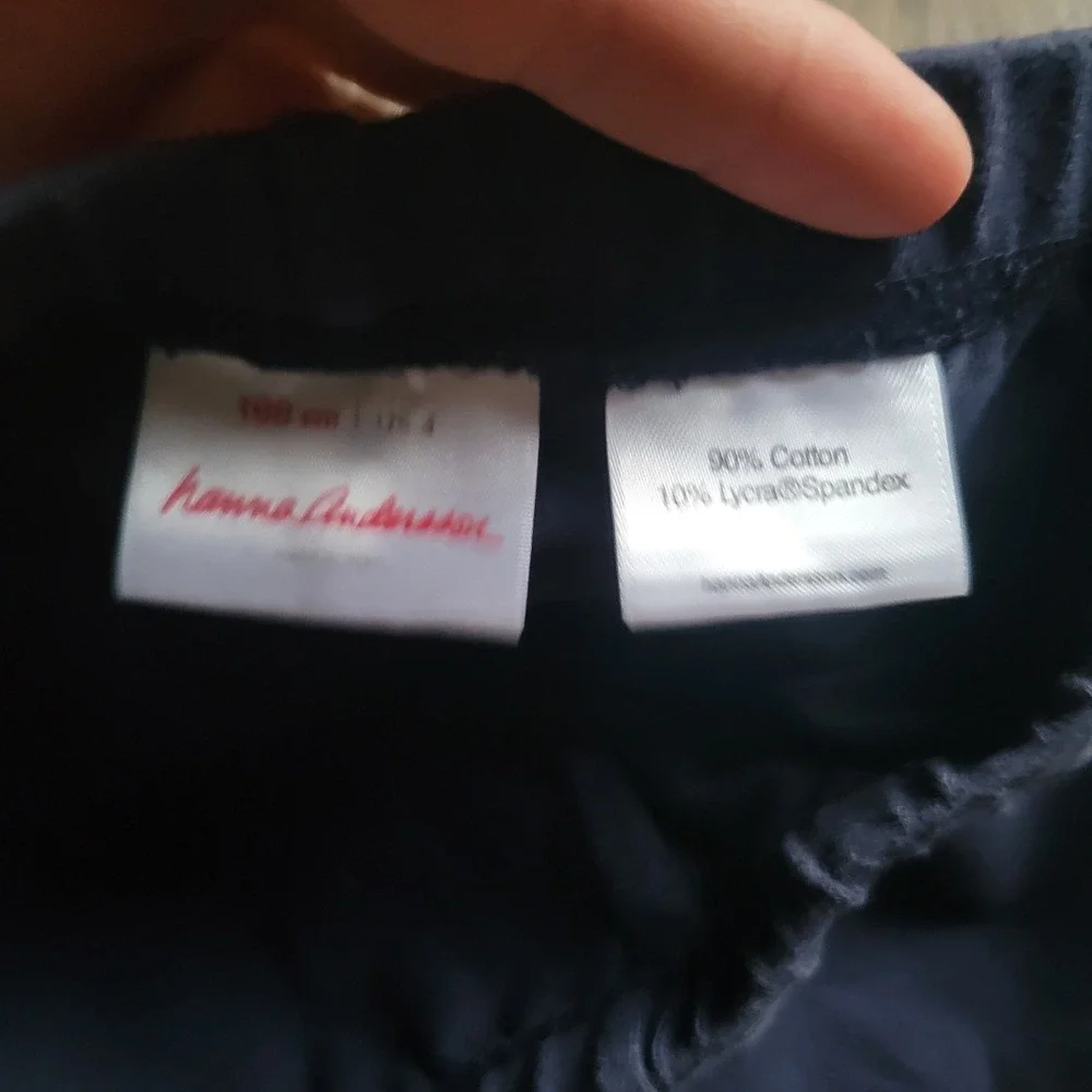Hanna Andersson Leggings Girls 4 Navy Blue Cropped Capri Cotton Stretch 100cm